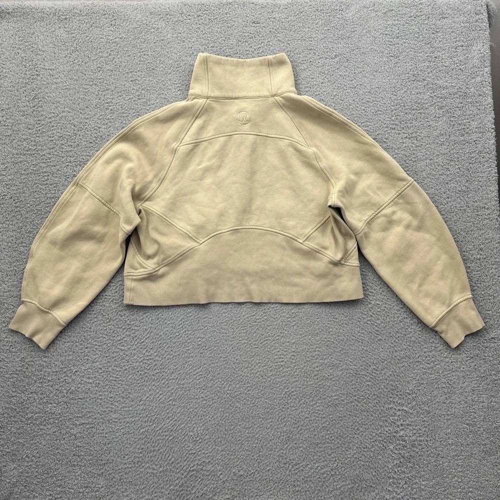 Lululemon Scuba Oversized Funnel Neck Half Zip Sweatshirt Trench Tan Women's M/L